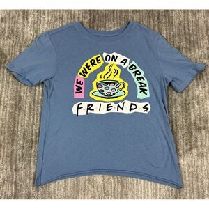 Friends Top Womens Small Blue Shortsleeve Crewneck‎ Casual Shirt